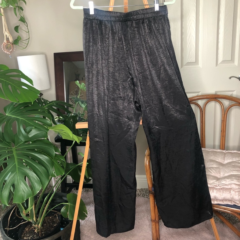 Target shiny flowy wide leg pants